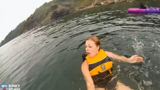Open Water Kayak Disaster For Non Swimmer - Saved by Lifejacket - AVI