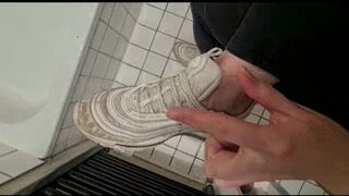spit on my nike and fila sneakers