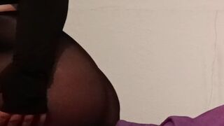 Leather & Nylon Goddess Domina Hexa – Nylon Facesitting & Fart Domination with Wrapped Sub