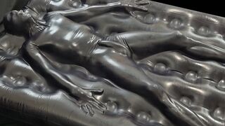 Trapped in the latex airbed vacuum bed..