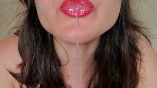 Spitting and smearing on my face!! Saliva fetish