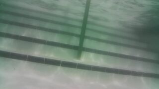 UNDERWATER breatholds, BLOWING BUBBLES, swimming and playing in wet jean shorts with goggles and Snorkeling mask with SUMMER