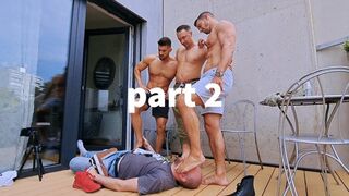 CAUTION! This Is A Foot Party: Four Sexy & Muscular Guys In Very Kinky Foot Party Scenario, Part 2