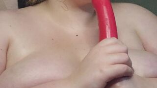 BBW oily roll fucking & sloppy dildo BJ