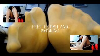 Shrink For Giantess Feet - Ebony Giant Smoking in Nylon Stockings