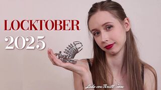 Locktober 2025 - 31-Day Chastity Challenge - Daily Orgasm Control Tasks & Assignments - Mental Domination, Worship Rituals, Creative Masturbation Instructions, Sensual Tease & Orgasm Denial - Femdom POV Clip by Leda von Thrill - HD Video MP4 720 x 480p