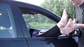 Feet out of car (HD)