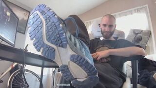 Dirty shoes, sweaty socks, and lint feet humiliation!