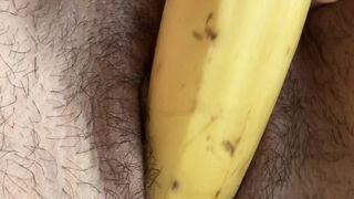 Hairy Horny Banana Fucking