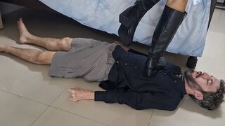 Queen Nana Trampling Me While Wearing Black Leather Riding Boots - 1080p