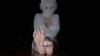 M - Kitty Furrie Feet with White Toenails Barefoot