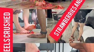 Strawberry dessert served on the floor with lots of teasing Imperatriz MBella