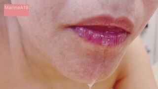 Marina drools and licks her lips