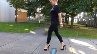 Neele - Black Butt Leggings and Clear Mules - mp4 1920x1080