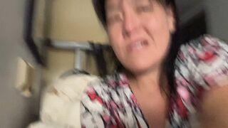 Brushing my WET HAIR showing off my tits and hairy pussy too (oct 5 2025)