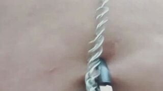 Walking in public with a belly button chain