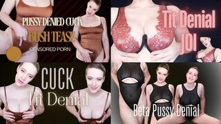 4 Clip Denial Bundle: Tit Denial JOI, Beta Pussy Denial, Pussy Denied Cuck Bush Tease, Cuck Tit Denial - Beta Safe All Natural Denial