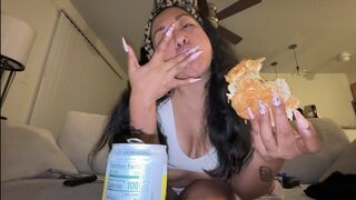 Goddess Lust in Sensual Spicy Chicken Feast with Moans, Licks & Burps of Pure Indulgence