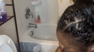 Cleaning the bathroom after a long day