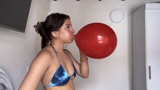 Inflating balloons nonstop... even if it's hard work.