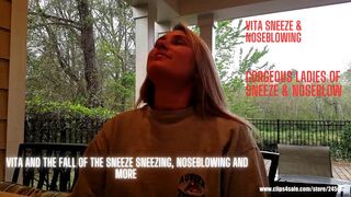 VITA "THE FALL OF THE SNEEZE"! LEAF(ING) THE SNEEZE! SNEEZE NOSEBLOW! CELEBRATING OVER 17 YEARS OF GORGEOUS WOMEN SNEEZING! MP4