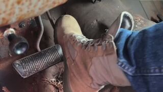 Tactical boots pedal pump and jack-off session