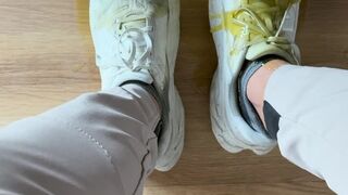 Pouring oil inside my New Balance sneakers!
