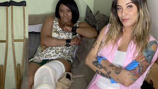 Doctor’s Tickle Clinic – Blonde vs Ebony in Medical Roleplay