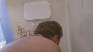Gay Chubby Daddy Bear take a shower