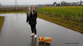 toy car crush in adidas dragon sneakers