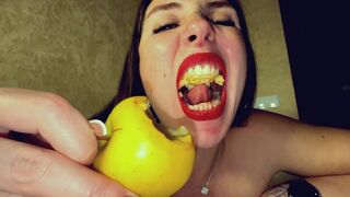 Apple Bite Yawn Charm POV