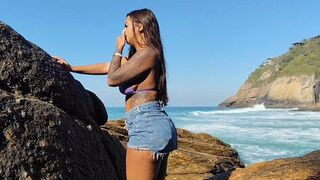 BRUNETTE GODDESS NEEDS TO FART ON THE PART 2 BEACH BY RAQUEL FISHER CAM BY KIARA FULL HD