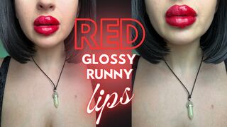 Red Glossy Runny Lips