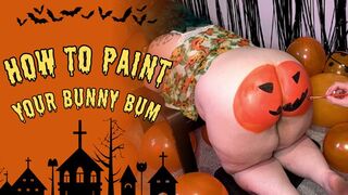 Painting a bunny bum and making a pumpkin to smash