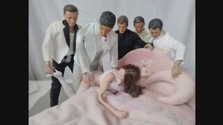 Cynthia and some guys on bed