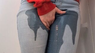 Verbal Desperation & Wetting in Tight Blue Jeans