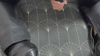 Real leather catsuit full hard sex