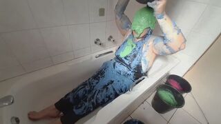 Darkabyss445 in Leather Overalls, Gunge and Water