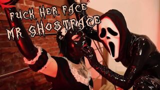 Ghostface facefucks and cums in Rubbermaid