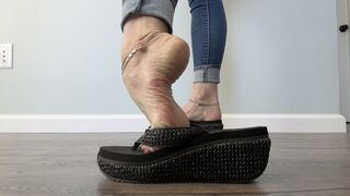 Platform Wedge Flip Flops Modeling & Walking