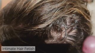 CUMSHOT ON LONG HAIR + MUTUAL MASTURBATION POV