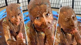 Chocolate Blowjob for Daddy - WAM Wet & Messy Sploshing BJ