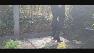 Donut and cake crush with black stilleto boots