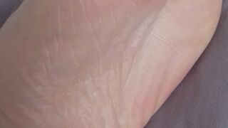 Tickling my morning feet with a piece of string