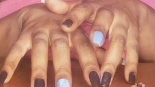 BBW Ebony Long Nails Lotion Play – Silent Tapping ASMR for Hand Fetish Junkies
