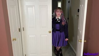 Enid Sinclair Gets Fucked And Creampied In Bondage Sex Swing - Enid takes the condom off for a risky creampie from her older professor - Sex Swing - Bondage - Creampie - Inflatagirl