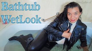 Bathtub Wet Look - Reina Leather wet boots and jackets