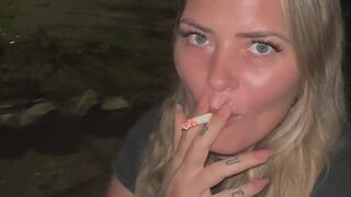 Anna Rain Roadside Littering and Titty Flashing - Smoking Big Tits Blonde