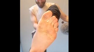 Giant step-daddy punishing you under his dirty feet!