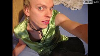 Sandra Jayde 01-04-09 A beautiful blonde with a slutty face in leggings and leather stilettos